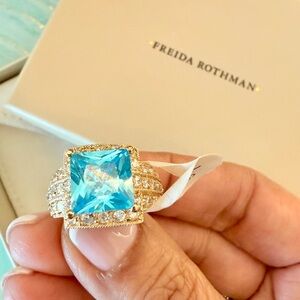 Gold and Blue Statement Ring